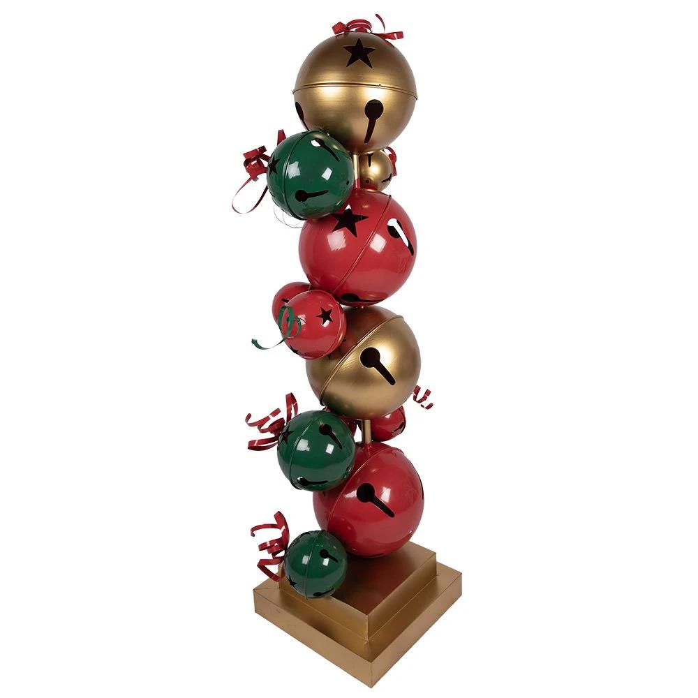 Christmas Decoration Statue 43x40x150 cm Red Green Metal by Clayre & Eef.
