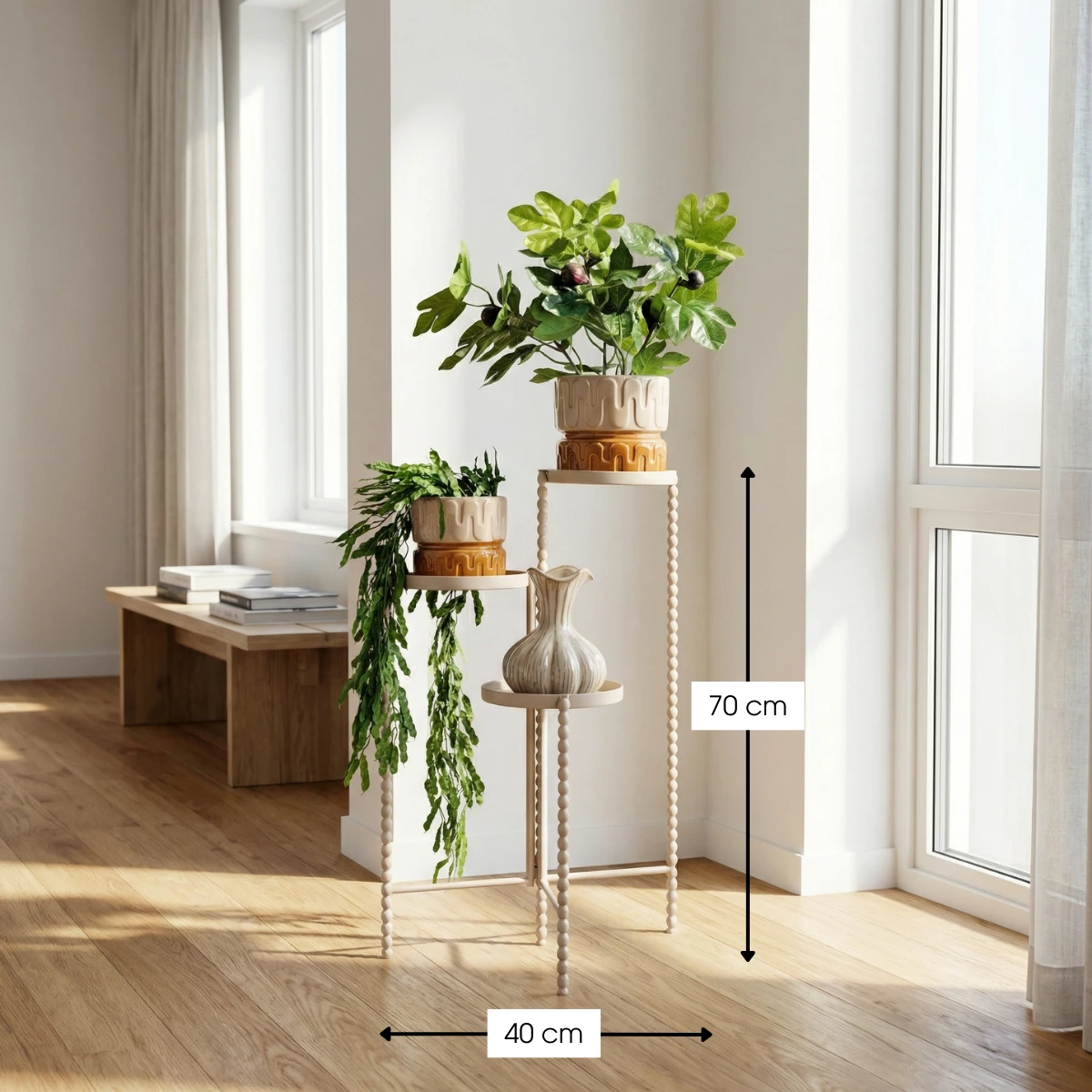 Plant stand Salvo Beige by Mica Decorations
