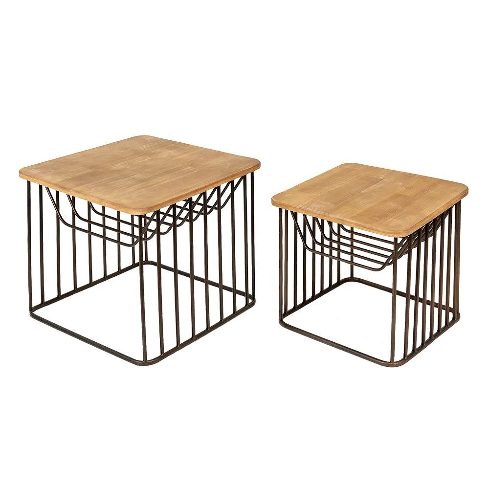 Beistelltisch (Set aus 2) 53x53x44 / 42x42x38 cm von Clayre & Eef.