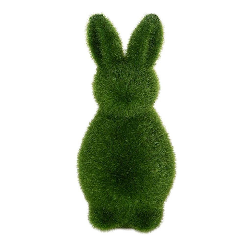 Decoration Statue Rabbit Ø 9x21 cm Green Plastic by Clayre & Eef.