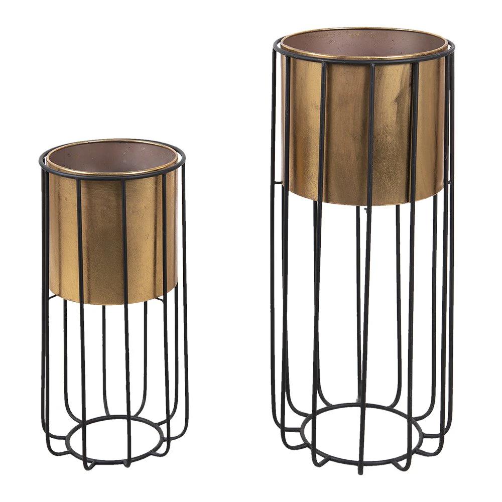 Stehendes Pflanzenhalter-Set (2) Ø 32x74 / Ø 26x54 cm von Clayre & Eef.