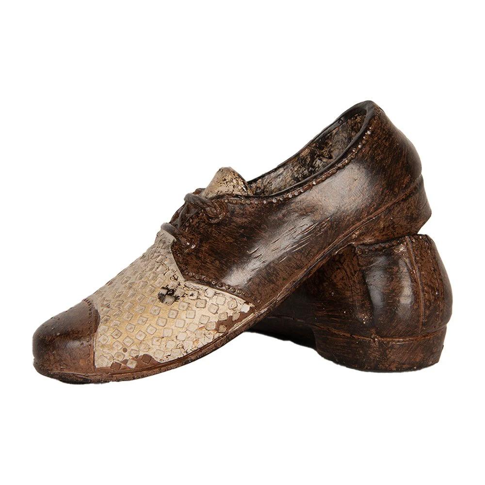 Decoration image shoe 12x11x8 cm brown plastic by Clayre & Eef.