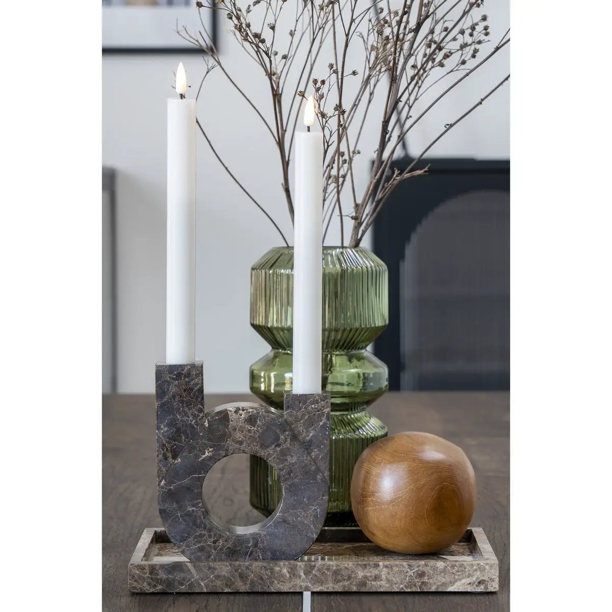 Vase - Green, Glass, Ø12x25 cm by EMIRELLE