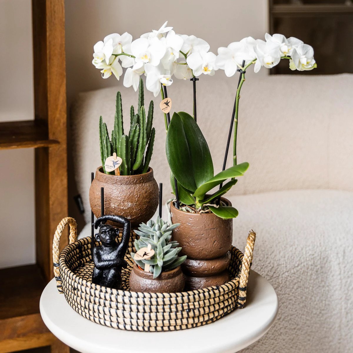 Hummingbird Home | Plant stand - Black metal plant raiser Ø12cm by Kolibri Company