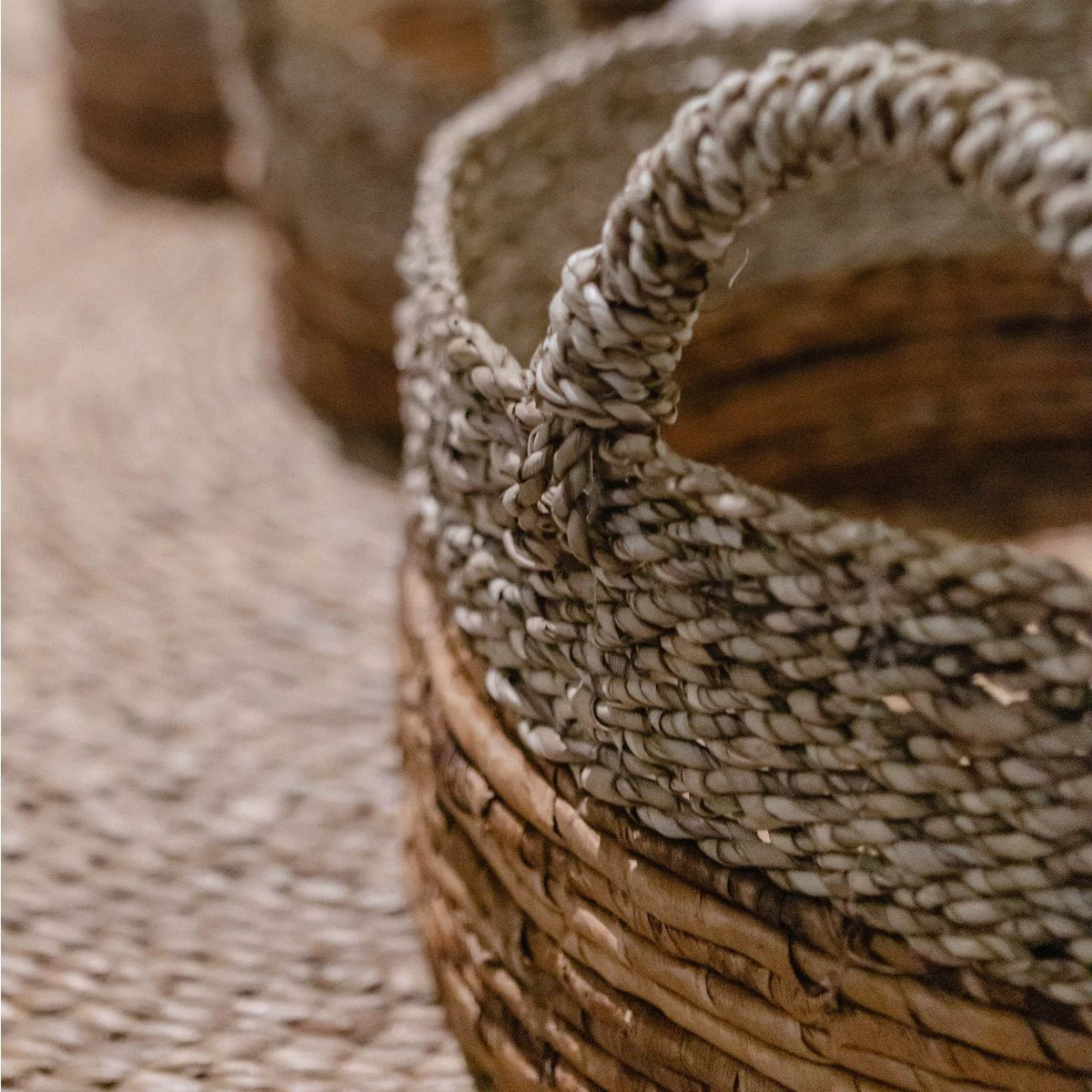 Storage Basket | Decorative Basket | Plant basket KUTUS (natural) made from Seagrass and Banana Fibre (3 sizes) by Soeji