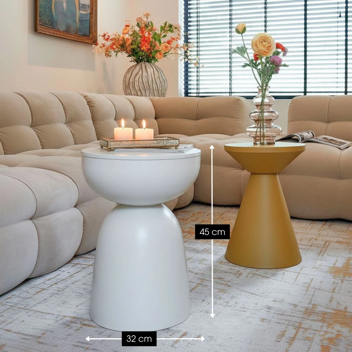 Elliott side table Off-white by Mica Decorations