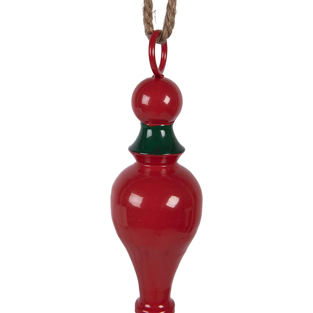 Christmas hanger Ø 8x41 cm Red Green Metal by Clayre & Eef.
