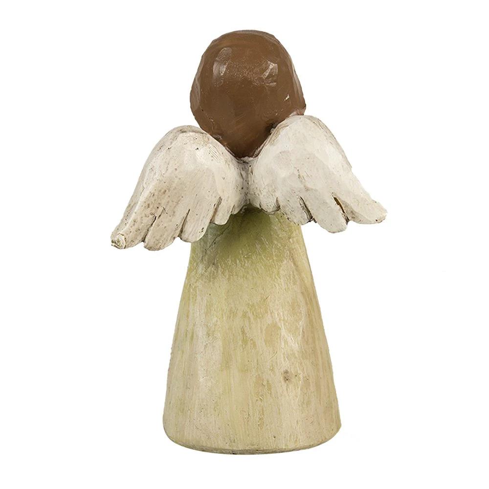 Decoration Statue Angel 12 cm Green Polyresin Christmas Decoration by Clayre & Eef.