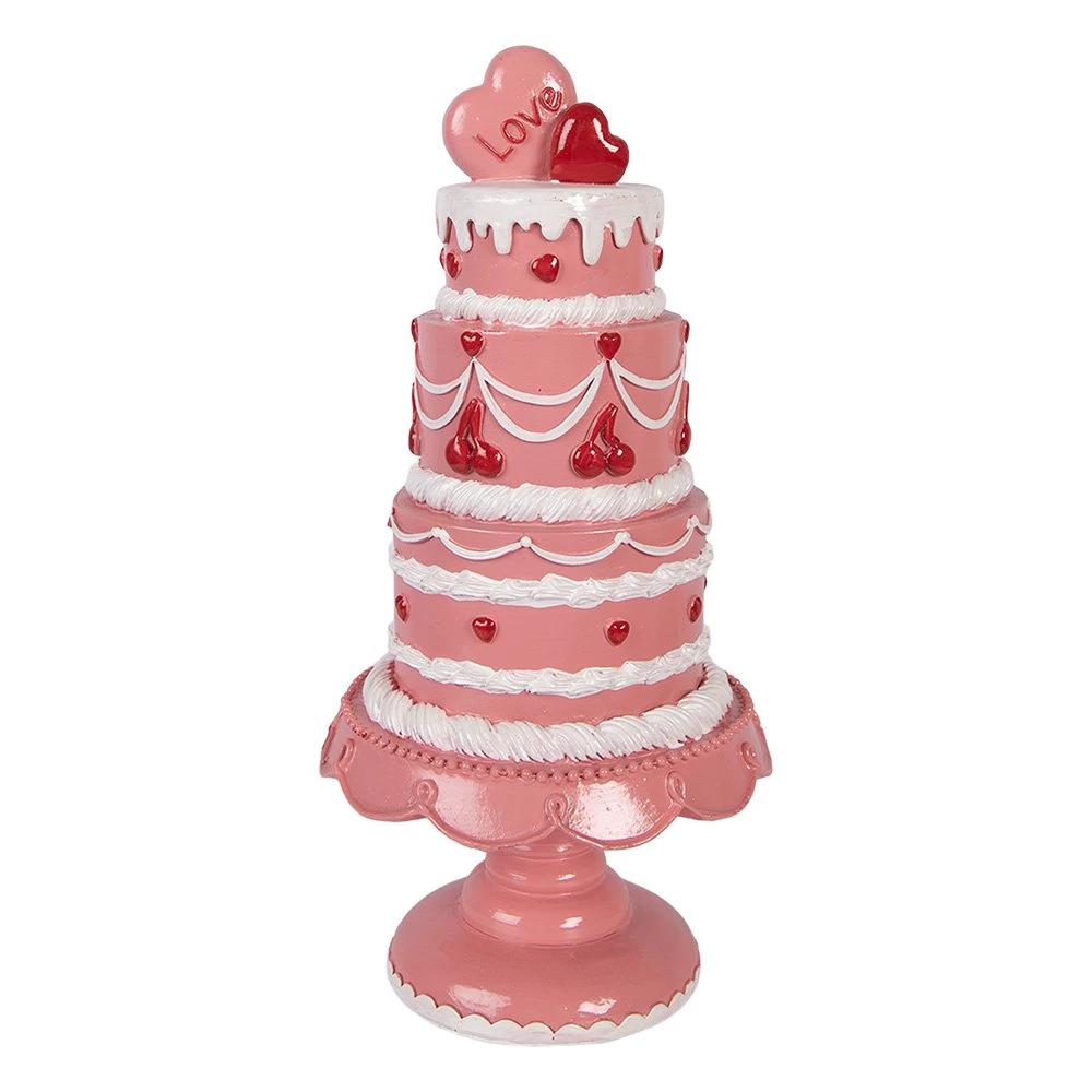 Decoration Image Cake Ø 16x33 cm Pink Plastic by Clayre & Eef.