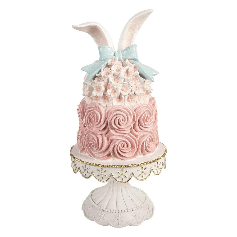 Decoration Image Cake Ø 17x35 cm White Plastic by Clayre & Eef.
