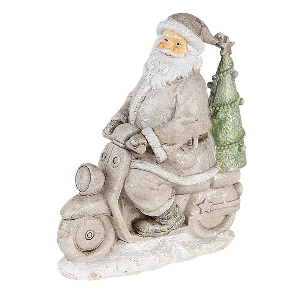 Santa on scooter 12x6x14 cm by Clayre & Eef.