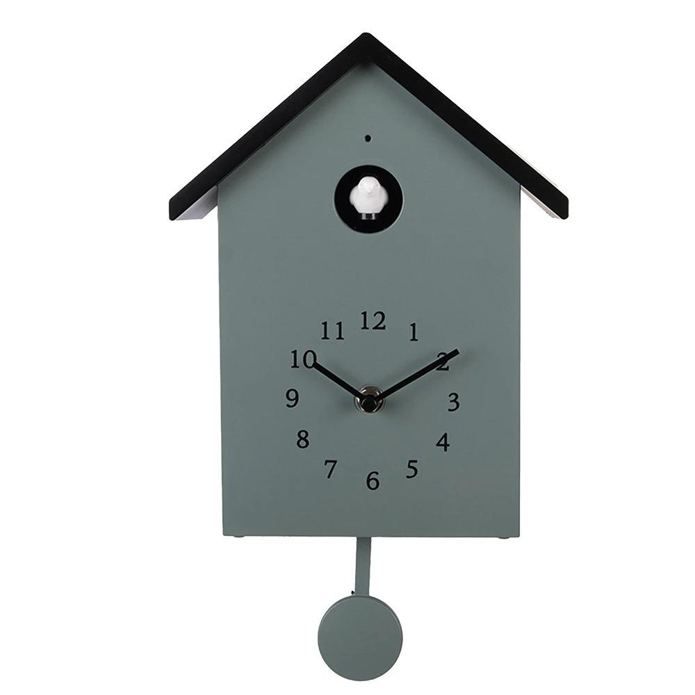 Cuckoo clock 20x10x26 cm Green plastic by Clayre & Eef.