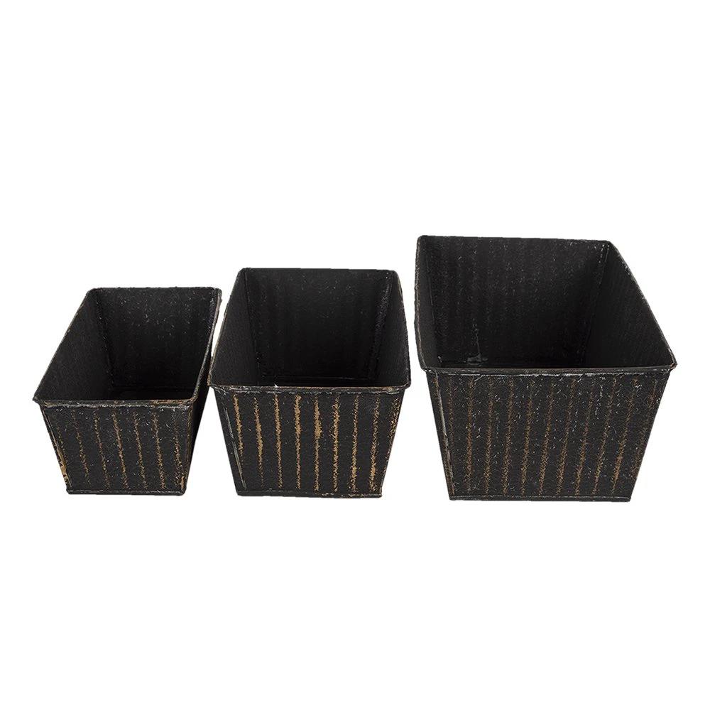 Plant holder (3) 26x17x12 / 23x14x10 / 21x11x9 cm by Clayre & Eef.