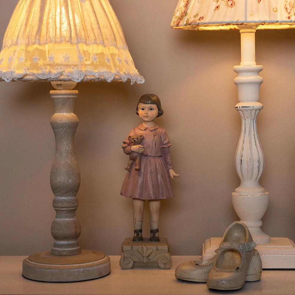 Image Girl 9x7x24 cm Pink Polyresin Home accessories by Clayre & Eef.