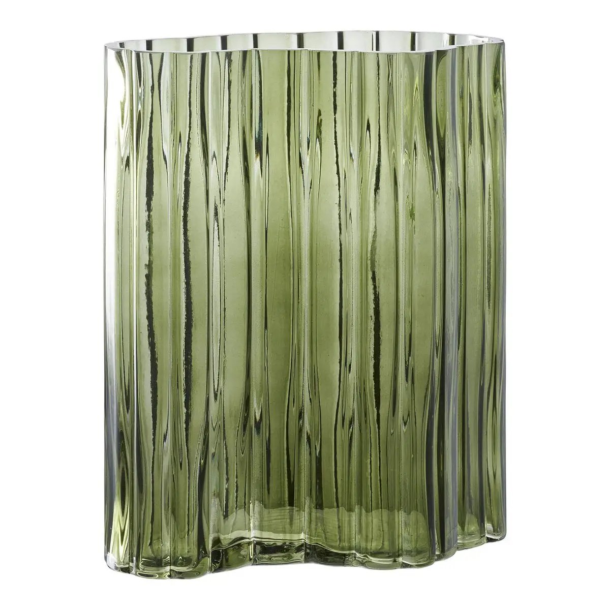 Vase - Smoked Green, Glass, 21x12x26.5cm by EMIRELLE