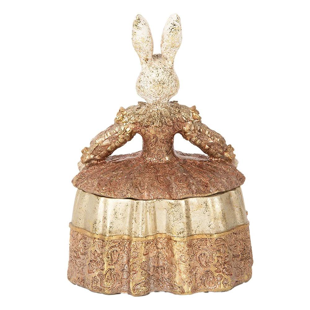 Jewelry box Beige Gold-colored, Plastic 18x12x25 cm by Clayre & Eef.