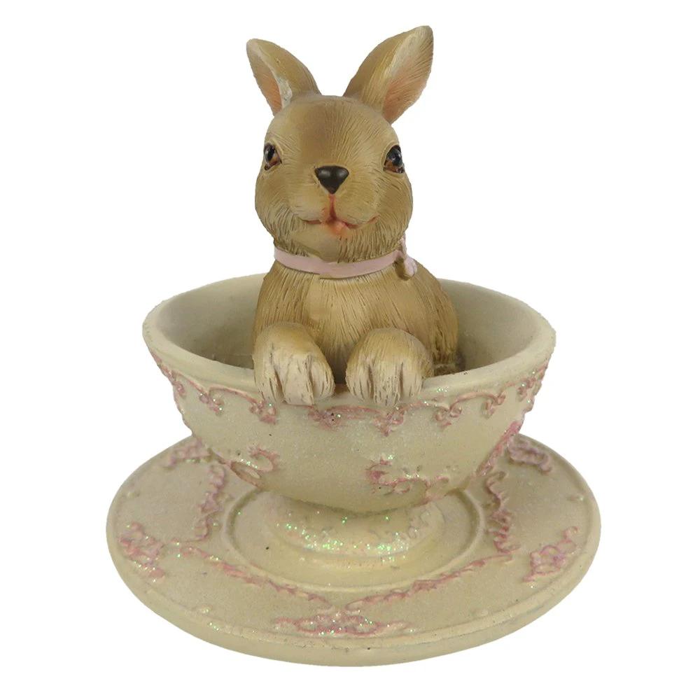 Decoration Rabbit Brown 8x7x8 cm by Clayre & Eef.