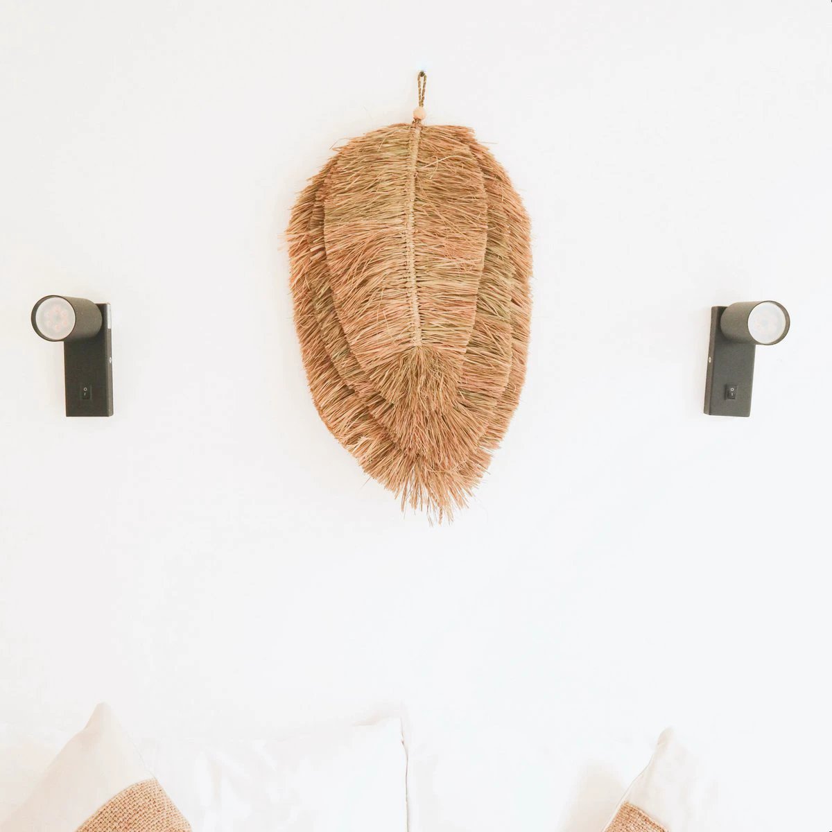 Tropical Wall Decor 50 cm Leaf-Shaped Handwoven from Raffia TIPIN by Soeji