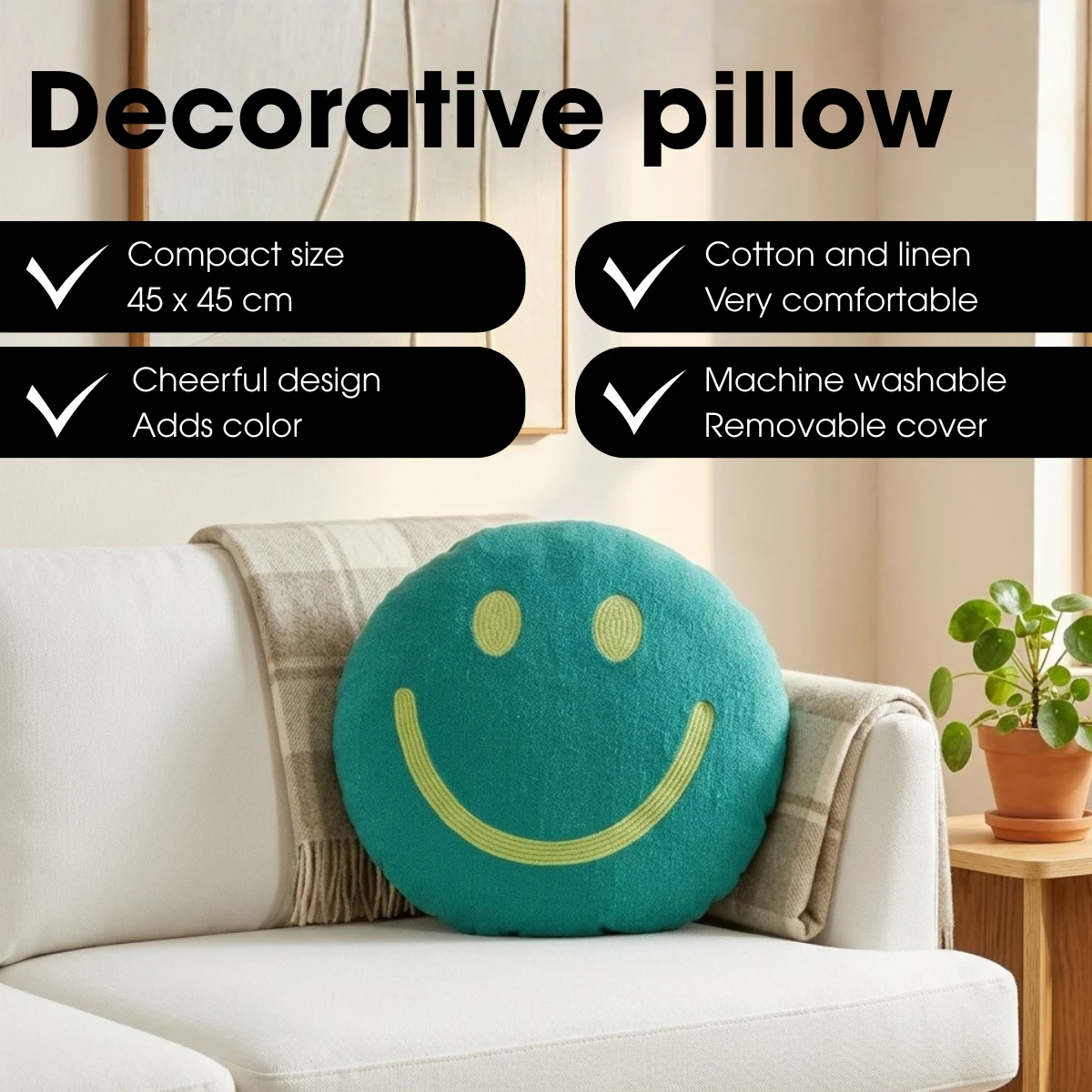 Decorative cushion Green by Mica Decorations