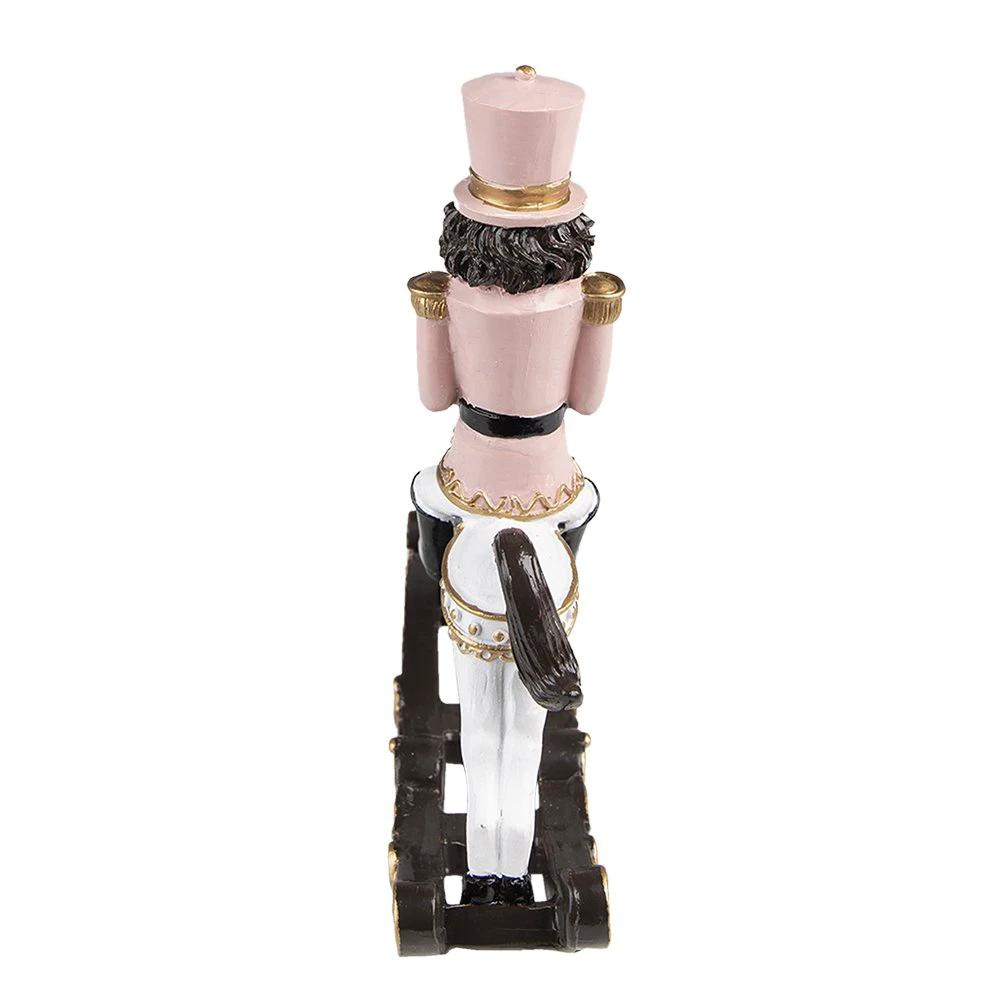 Decoration nutcracker on rocking horse 15x5x18 cm by Clayre & Eef.