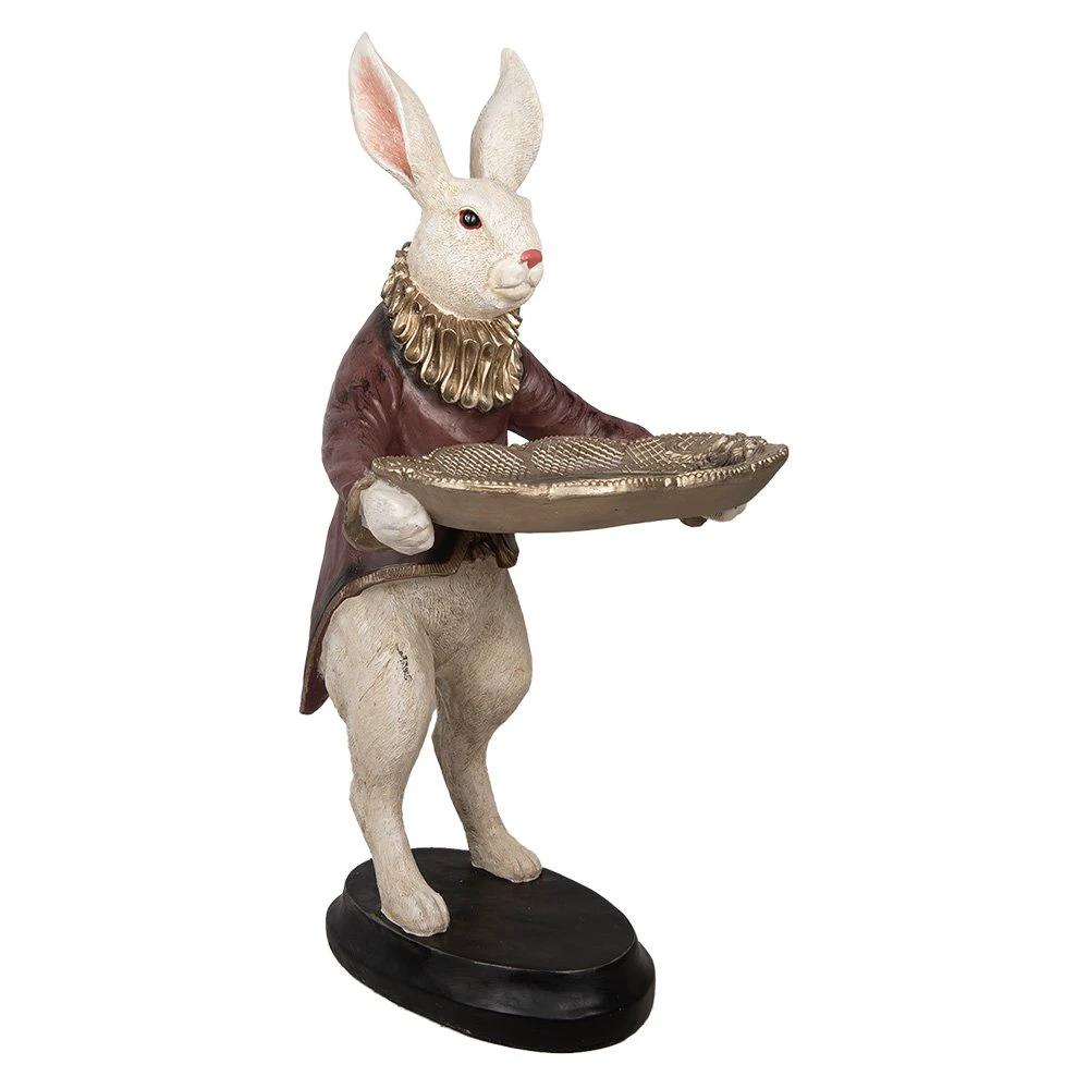 Decoration image rabbit 50x63x107 cm beige red plastic by Clayre & Eef.