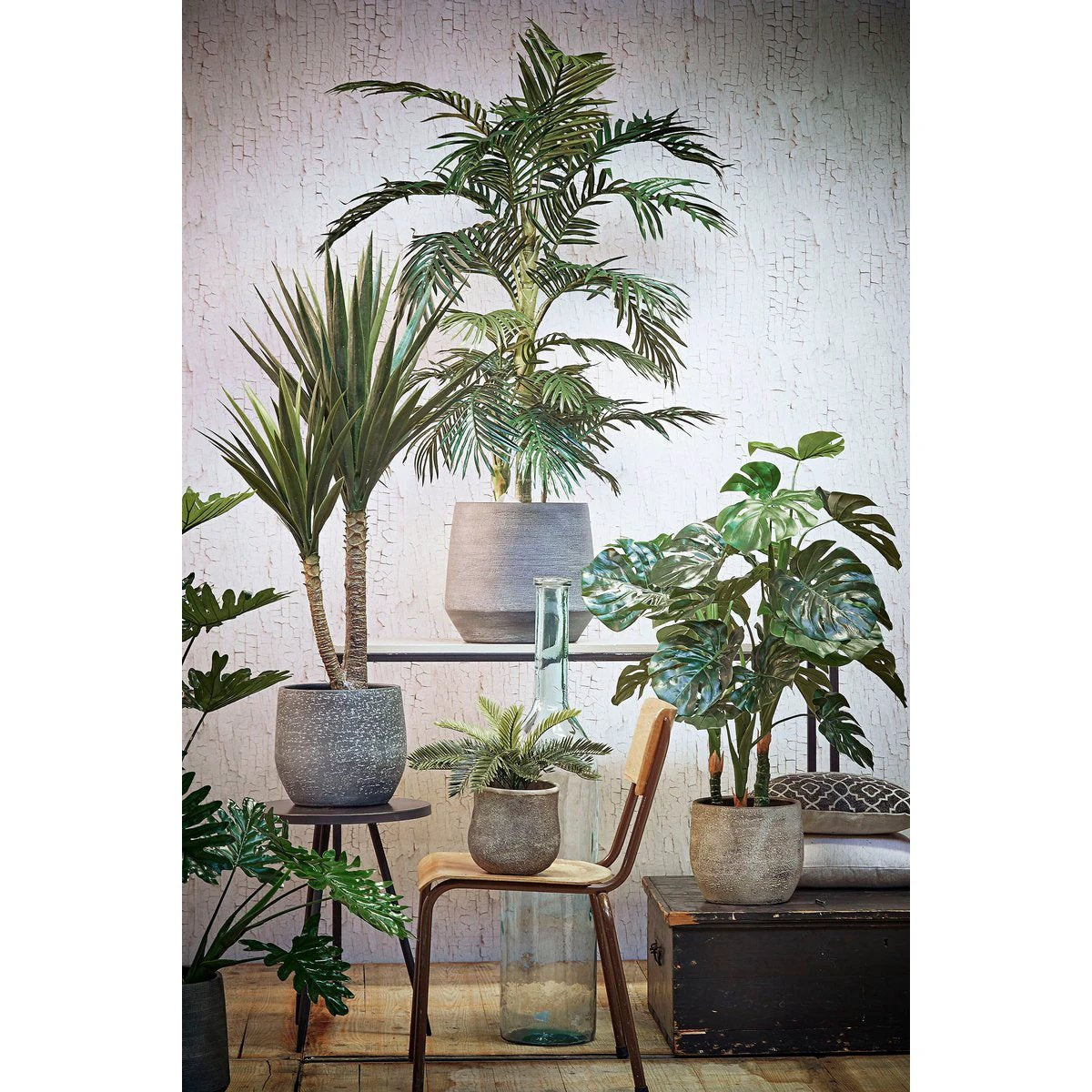 Artificial plant Areca palm Green by Mica Decorations