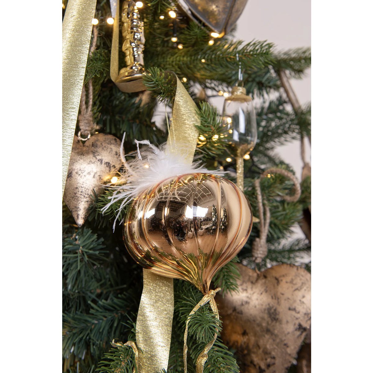 Christmas bauble Ø 12x12 cm (set of 4) by Clayre & Eef.