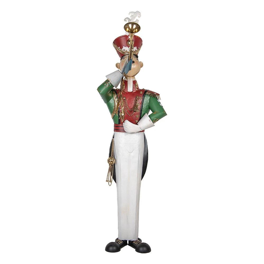 Decoration image nutcracker 65x71x218 cm white green metal by Clayre & Eef.