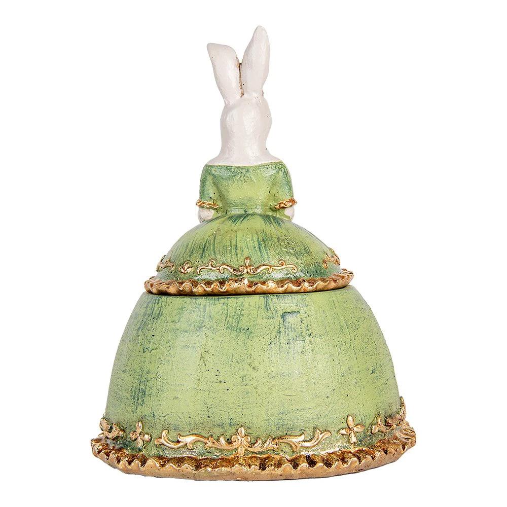 Jewelry box beige green, plastic 18x15x24 cm by Clayre & Eef.