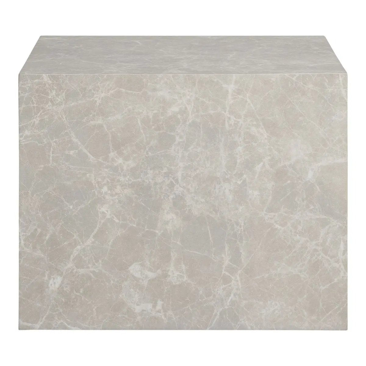 Prague Coffee Table Set - Beige, Marble Look, MDF, Decor Paper, Set of 2 by EMIRELLE