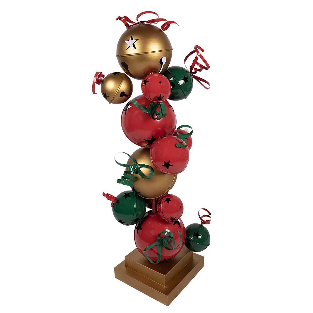 Christmas Decoration Statue 35x35x120 cm Red Green Metal by Clayre & Eef.