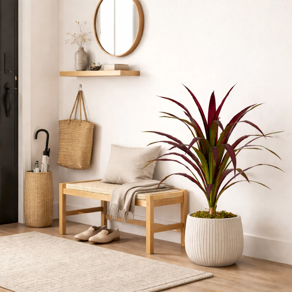 Artificial Plant Banana Tree Red by Mica Decorations