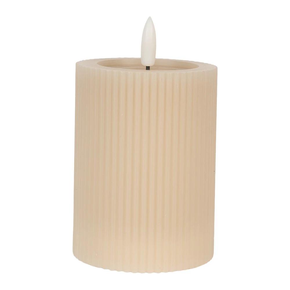 LED-Kerze 8x13 cm beiges Wachs von Clayre & Eef.
