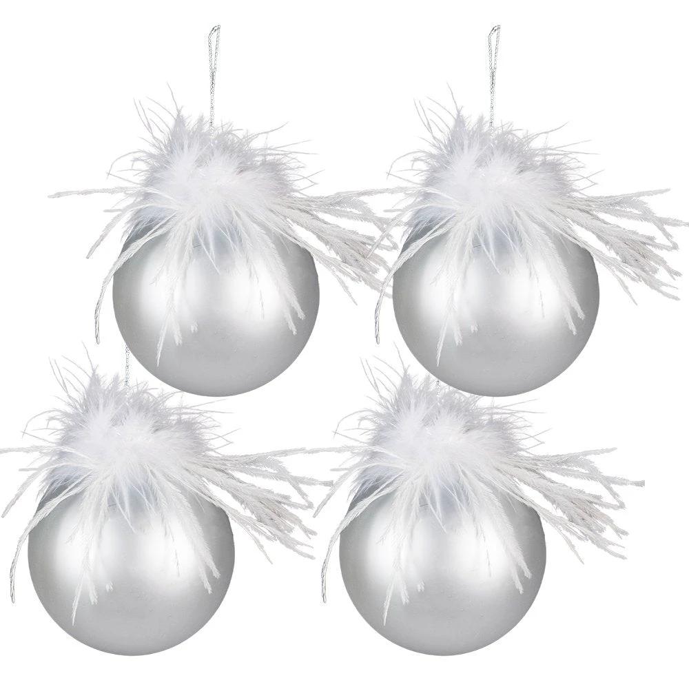 Christmas bauble Ø 10x10 cm (set of 4) by Clayre & Eef.