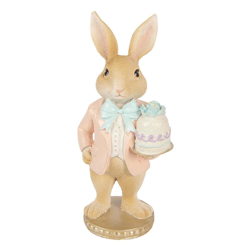 Dekorationsstatue Hase 9x7x19 cm Beige Kunststoff von Clayre & Eef.