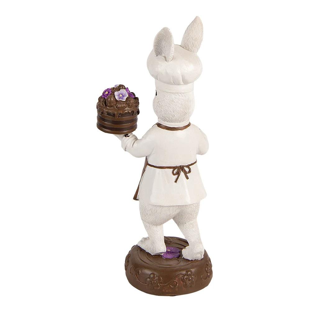 Decoration Statue Rabbit 15x11x32 cm White Plastic by Clayre & Eef.