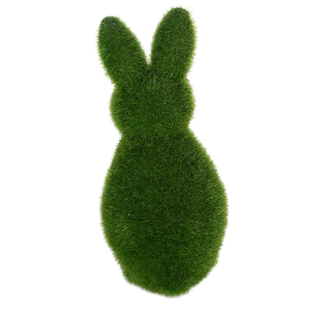 Decoration Statue Rabbit Ø 7x14 cm Green Plastic by Clayre & Eef.