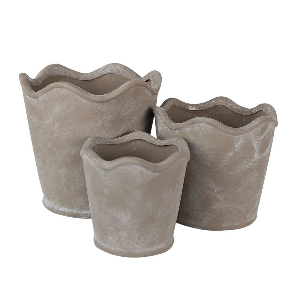 Decoration flower pot Ø 19x18 cm by Clayre & Eef.
