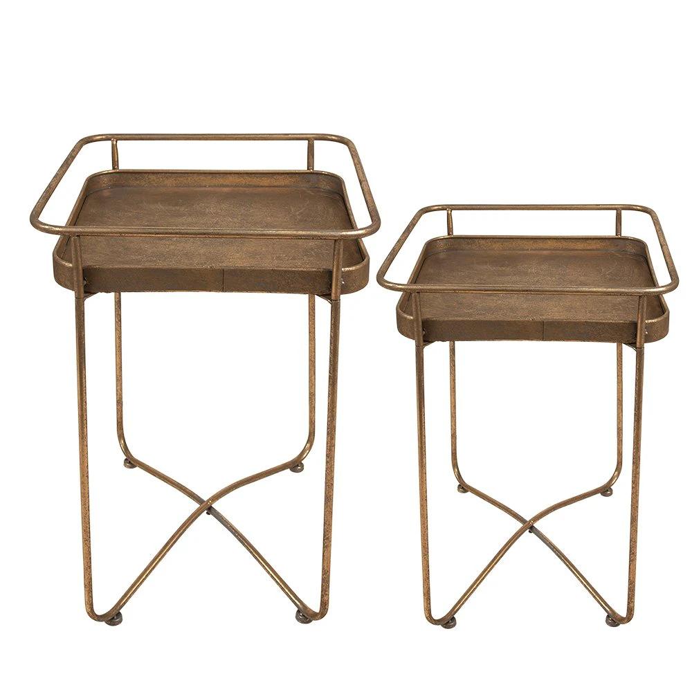 Side table (set of 2) 38x38x53 / 28x28x39 cm by Clayre & Eef.