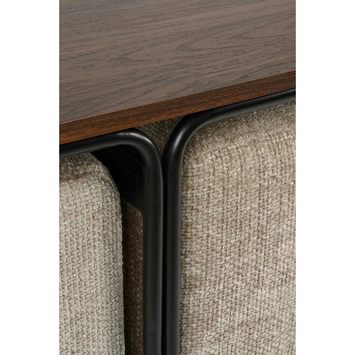Coffee table with poufs Light gray by Mica Decorations