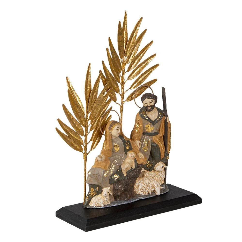 Image gold -colored gray, plastic and iron 19x6x24 cm by Clayre & Eef.