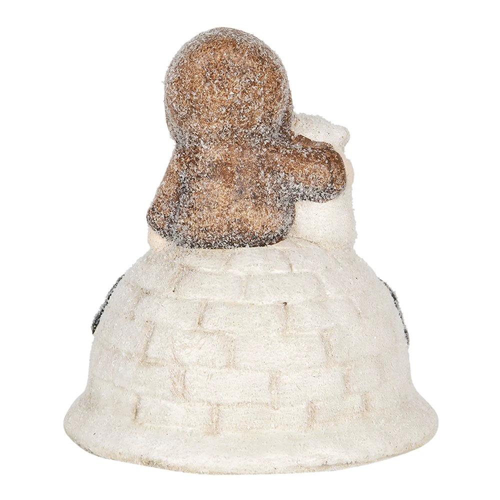 Sculpture White Brown, Terracotta 14x14x16 cm by Clayre & Eef.