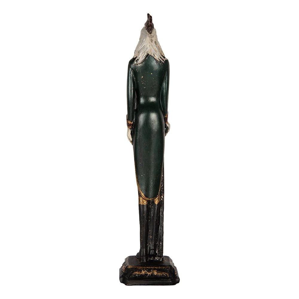 Decoration image rooster 7x7x31 cm green plastic by Clayre & Eef.