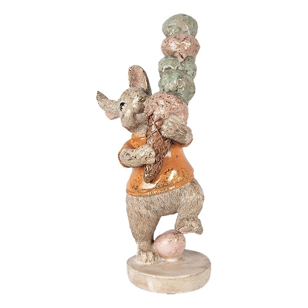 Decoration Statue Rabbit 16x10x28 cm Beige Plastic by Clayre & Eef.