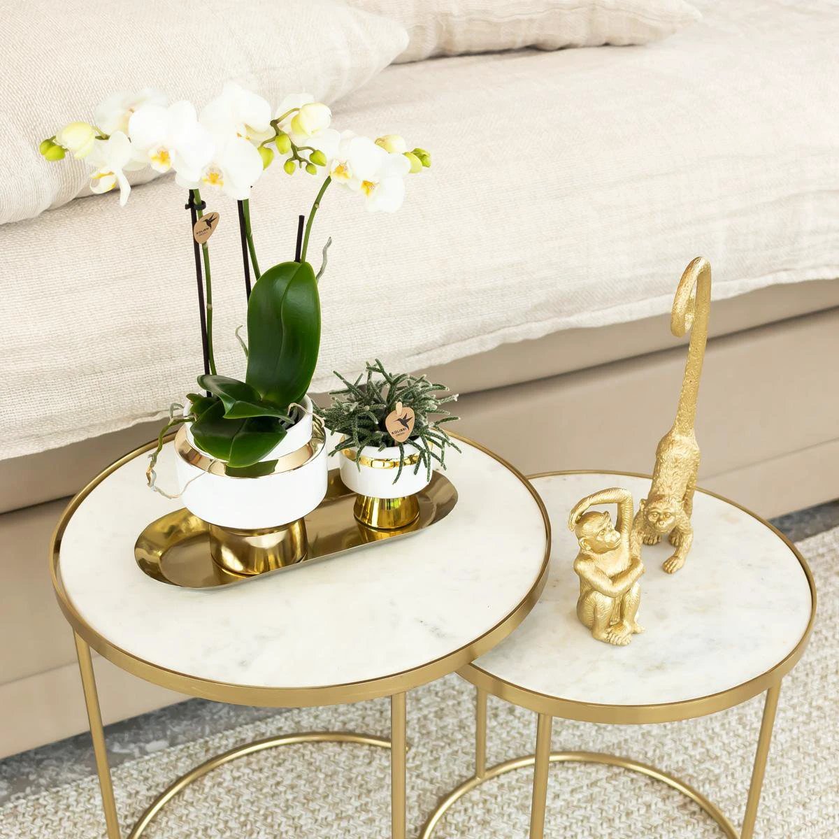 Kolibri Home | Plate oval - Ovale dienblad Ø30cm - Gold by Kolibri Company