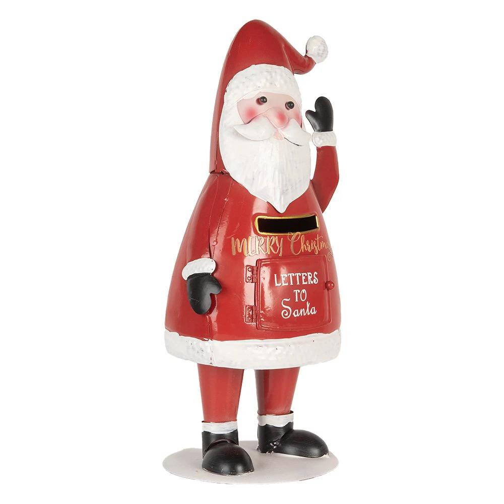 Christmas decoration letterbox 16x14x35 cm red metal by Clayre & Eef.