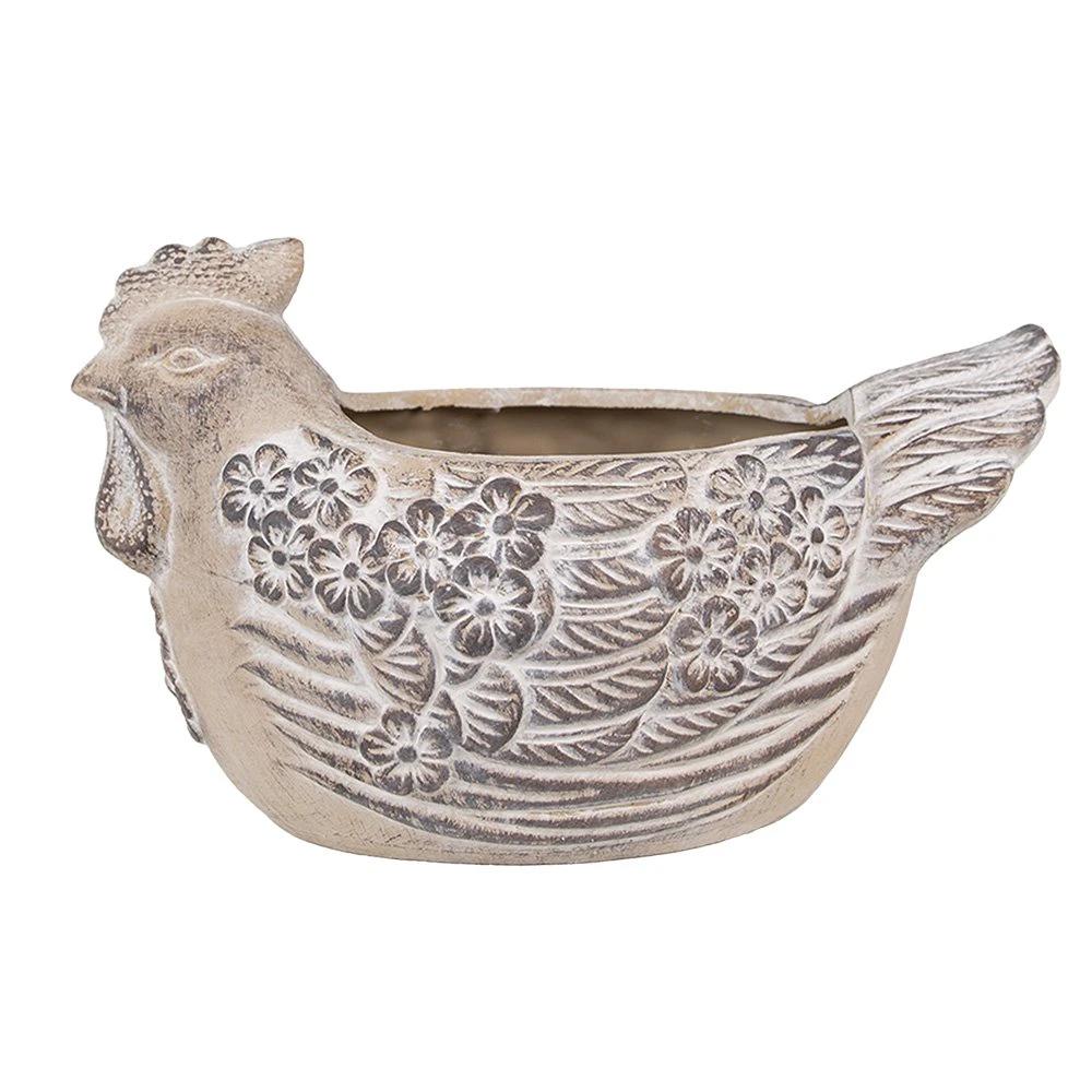 Blumentopf Huhn 26x16x15 cm von Clayre & Eef.