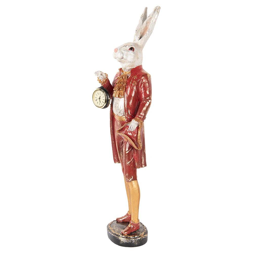 Decoration image rabbit 72 cm beige gold colored plastic clock by Clayre & Eef.