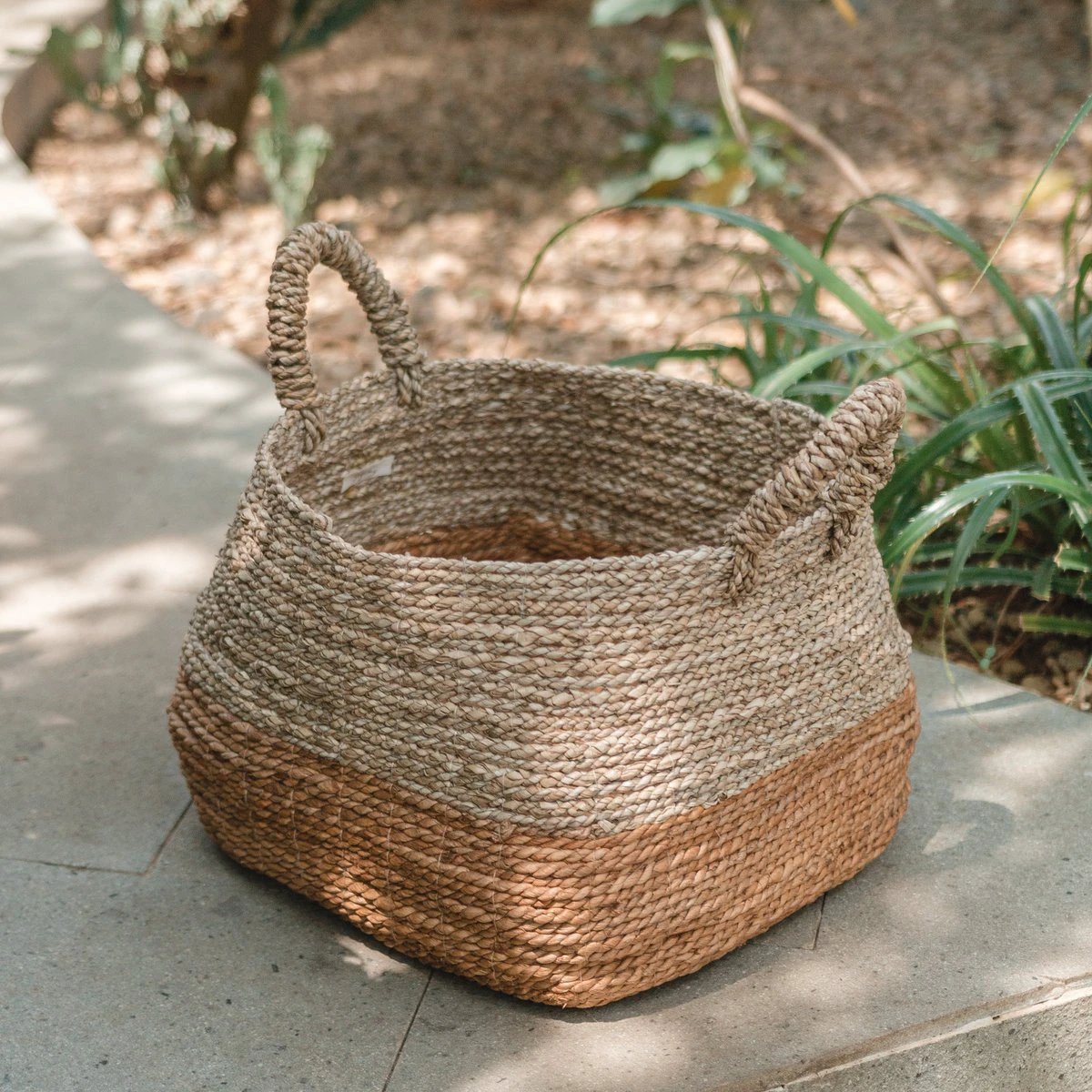 Storage Basket | Laundry Basket | Plant Basket MAJALENGKA (natural) made from Banana Fibre & Seagrass (3 sizes) by Soeji