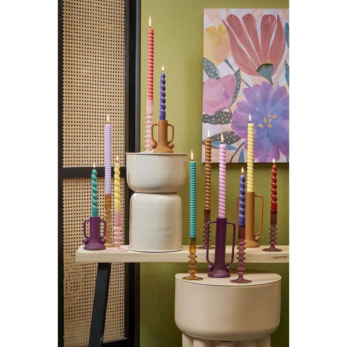 Candlestick Ula Light brown by Mica Decorations